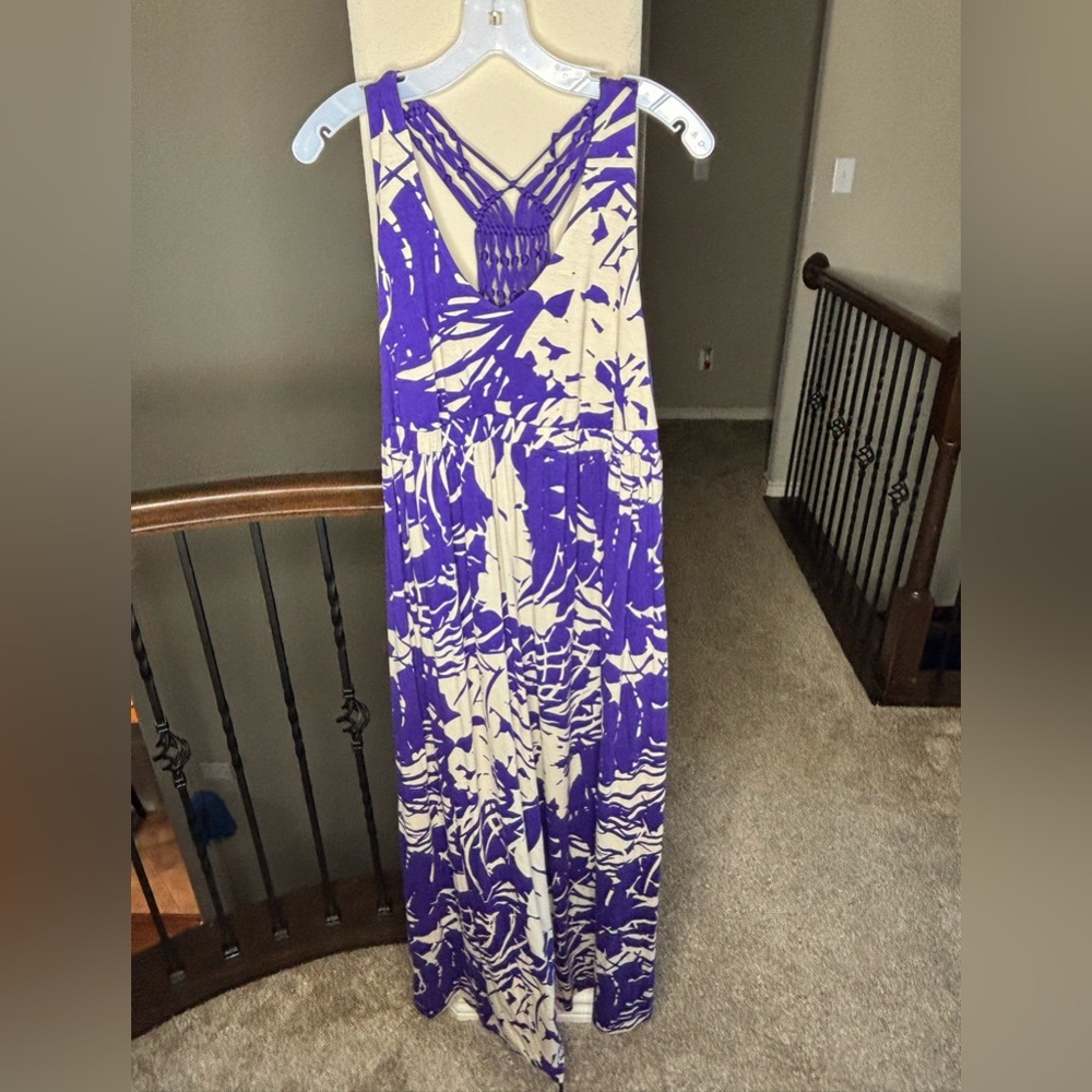 Liz Lange Maternity for Target Purple and Cream Maxi Dress Size M NEW